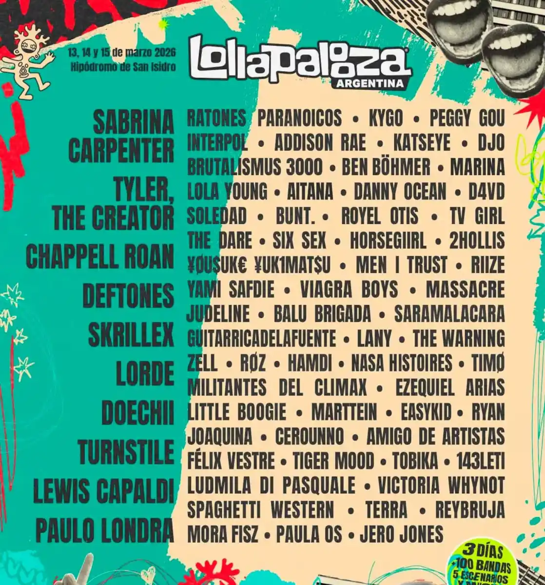 ¡Se acabó la espera! Esta es la grilla del Lollapalooza Argentina 2026