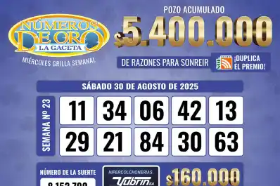 Los Números de Oro de LA GACETA del 30 de agosto de 2025