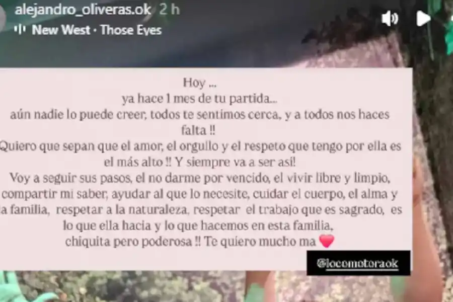 El conmovedor posteo del hijo de Locomotora Oliveras: “Aún nadie lo puede creer”