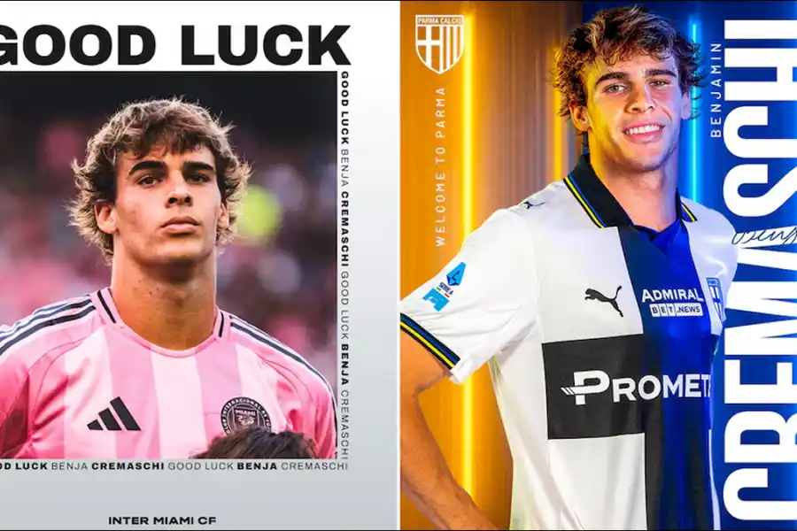 NUEVO DESTINO. Inter Miami oficializó la cesión de Cremaschi y Parma le dio la bienvenida como refuerzo para la Serie A.