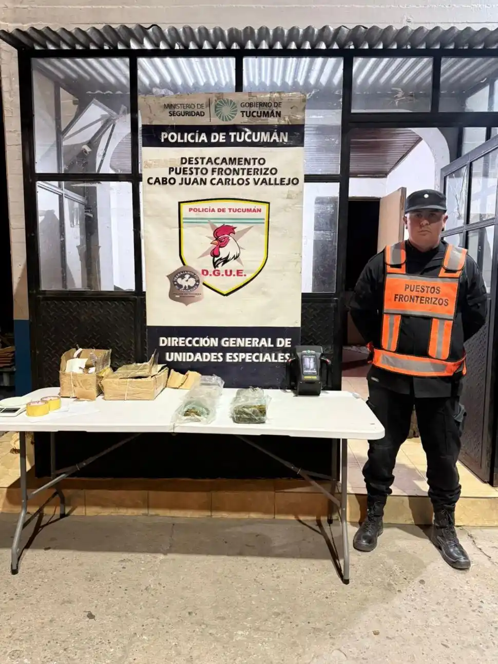 LA PRUEBA DEL DELITO. Los detenidos recibieron las flores de marihuana en dos cajas de cartón.