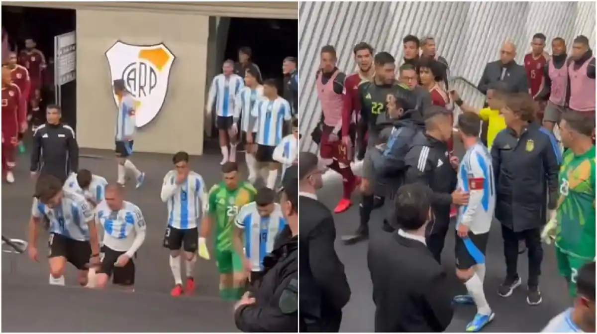 Filtraron el video del furioso cruce de Lionel Messi con un rival en el túnel del Más Monumental