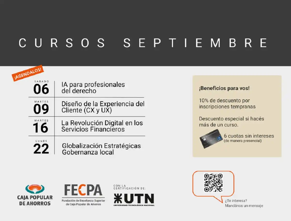 ¡Agendá los cursos de Fecpa para septiembre!
