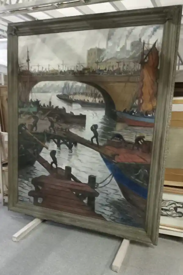 “VIENTO PUENTE DE BARRACAS”. Un clásico de Benito Quinquela Martín.