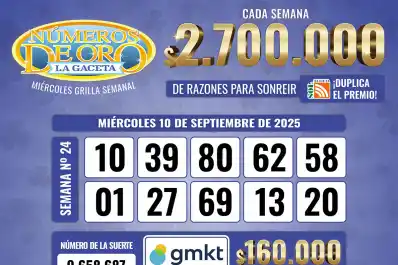 Los Números de Oro de LA GACETA del 10 de septiembre de 2025