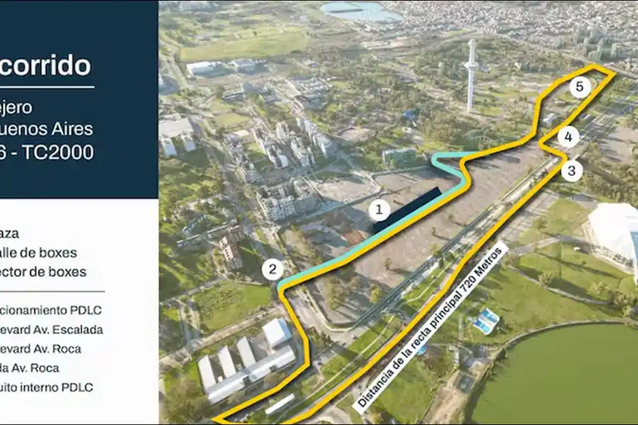 NUEVO ESCENARIO. El trazado tendrá 2.790 metros, con recta principal sobre la avenida Coronel Roca y boxes dentro del Parque de la Ciudad.