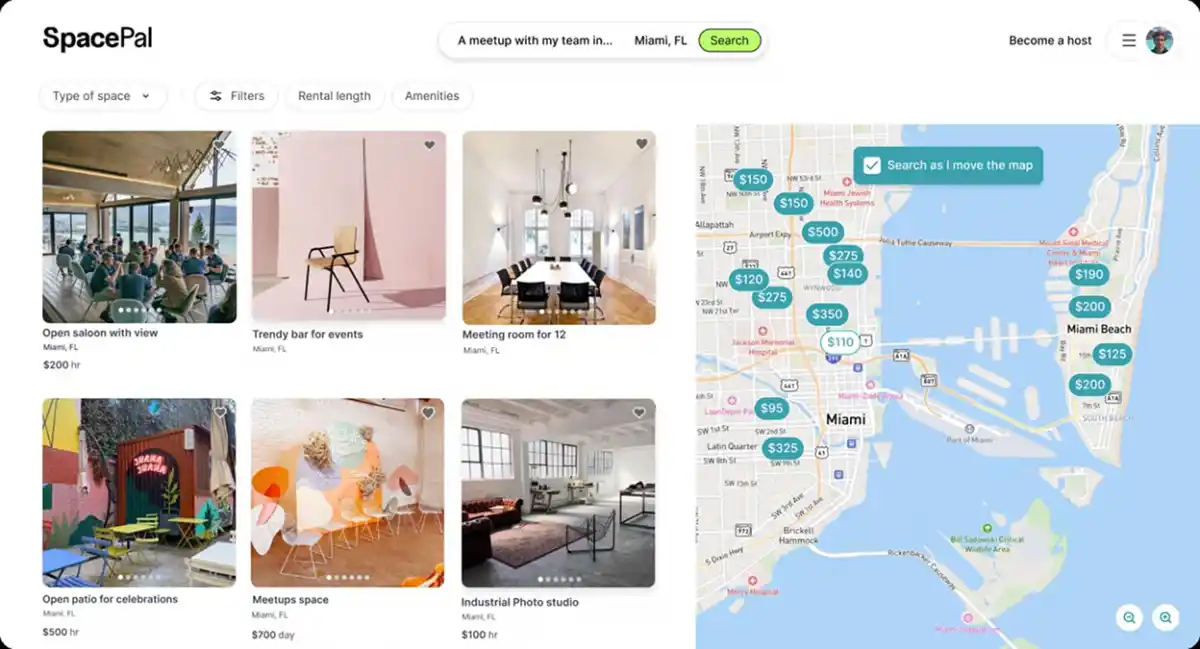 PLATAFORMA DIGITAL. SpacePal permite publicar y alquilar espacios vacíos con fotos y videos de alta calidad para atraer clientes.