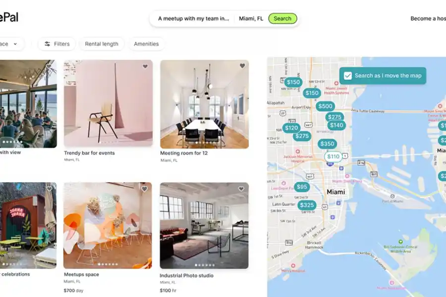 PLATAFORMA DIGITAL. SpacePal permite publicar y alquilar espacios vacíos con fotos y videos de alta calidad para atraer clientes.