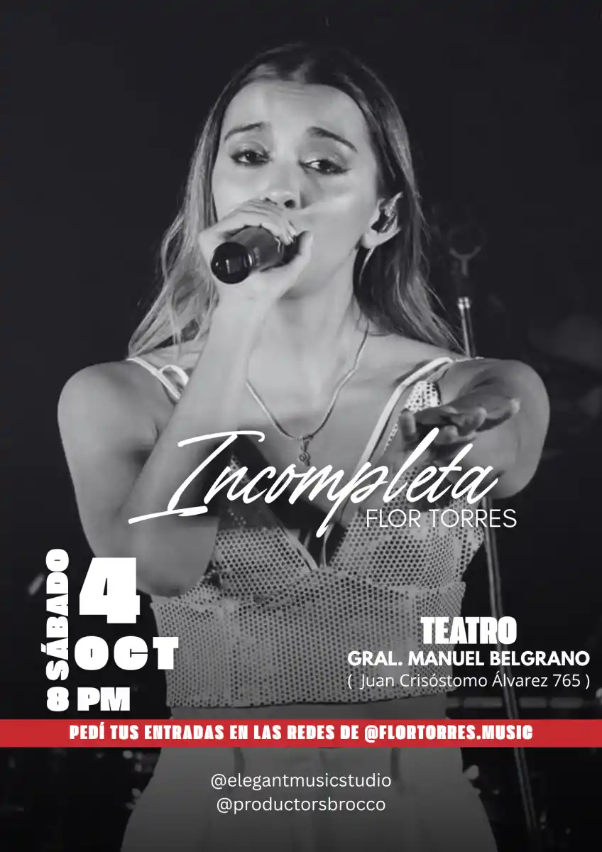 Los sueños se cumplen: Flor Torres presentará su nuevo álbum Incompleta