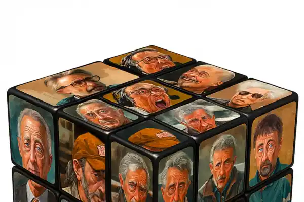 Las caras de Francella, nuestro cubo Rubik
