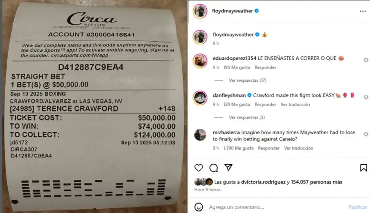 La boleta del Mayweather.