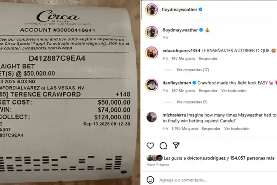 La boleta del Mayweather.