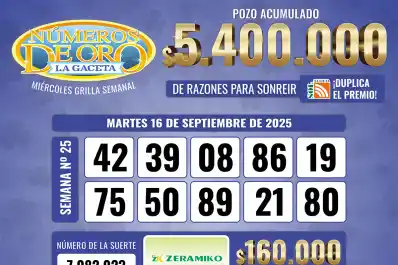 Los Números de Oro de LA GACETA del 16 de septiembre de 2025