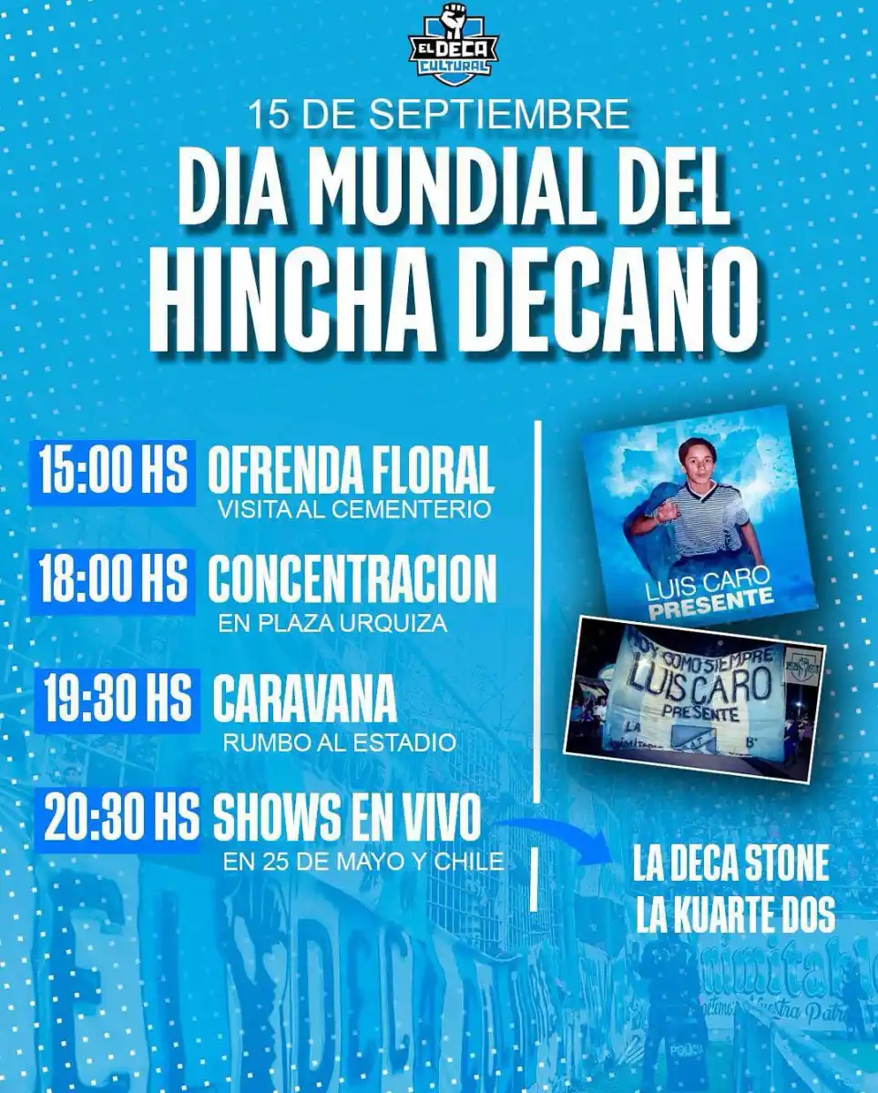 EL CRONOGRAMA “DECANO”. Así se desarrollará la jornada en conmemoración del Día del Hincha de Atlético Tucumán.