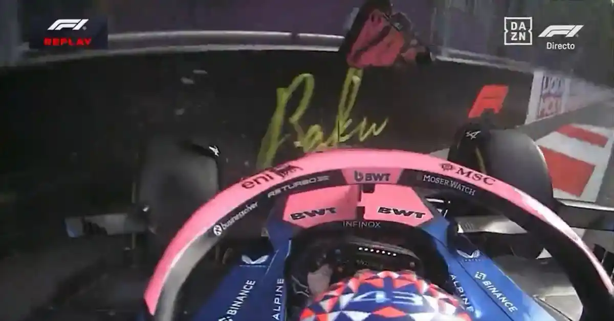 Así fue el accidente de Colapinto que lo dejó eliminado en la Q1 del GP de Azerbaiyán; mañana largará desde el puesto 16