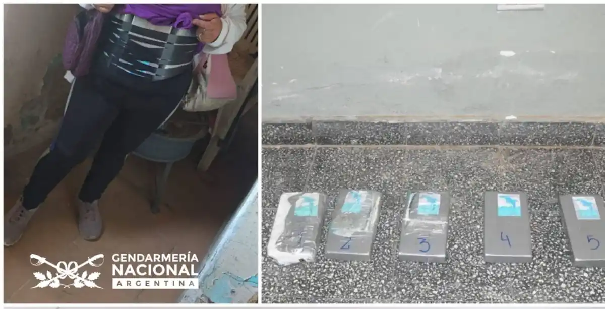 Detectan 5 kilos de cocaína adheridos al cuerpo de una madre y su hija