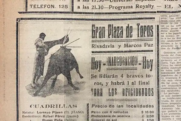 Recuerdos fotográficos: 1923. Corridas de toros en Barrio Norte