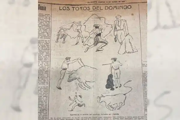 Recuerdos fotográficos: 1923. Revolcones en la corrida de toros de Barrio Norte