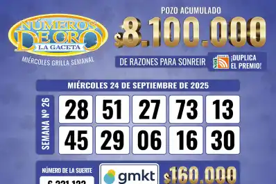 Los Números de Oro de LA GACETA del 24 de septiembre de 2025