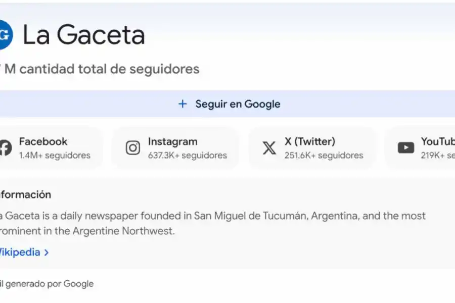 LA GACETA está con vos y te invita a compartir más información de calidad en Google Discover