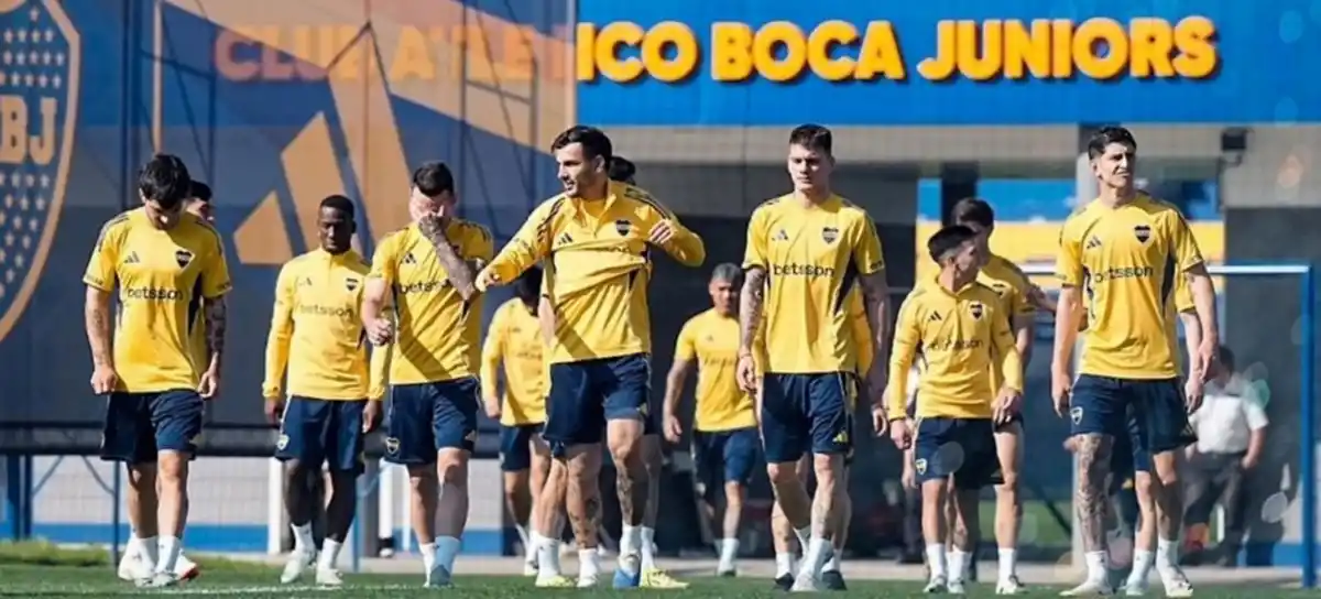 ENTRENAMIENTO. En Boca trabajan con el objetivo de que el equipo pueda volver a ganar en el Clausura.