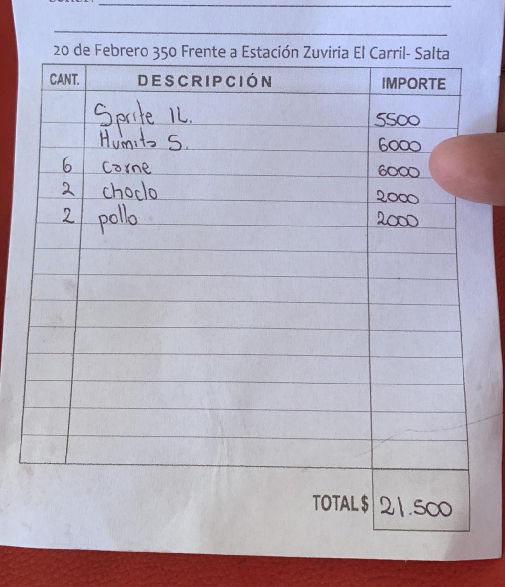 Pidió 10 empanadas en Salta, mostró el ticket y sorprendió por lo que gastó