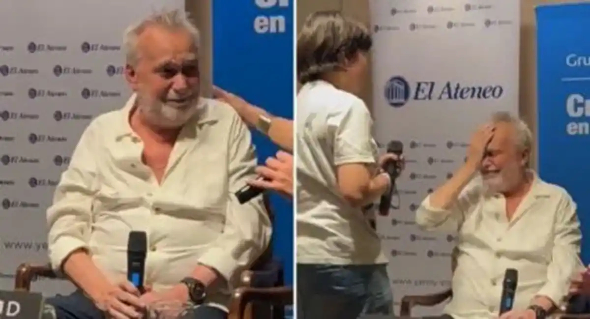 David Lebón lloró emocionado por las palabras de una joven en la presentación de sus memorias