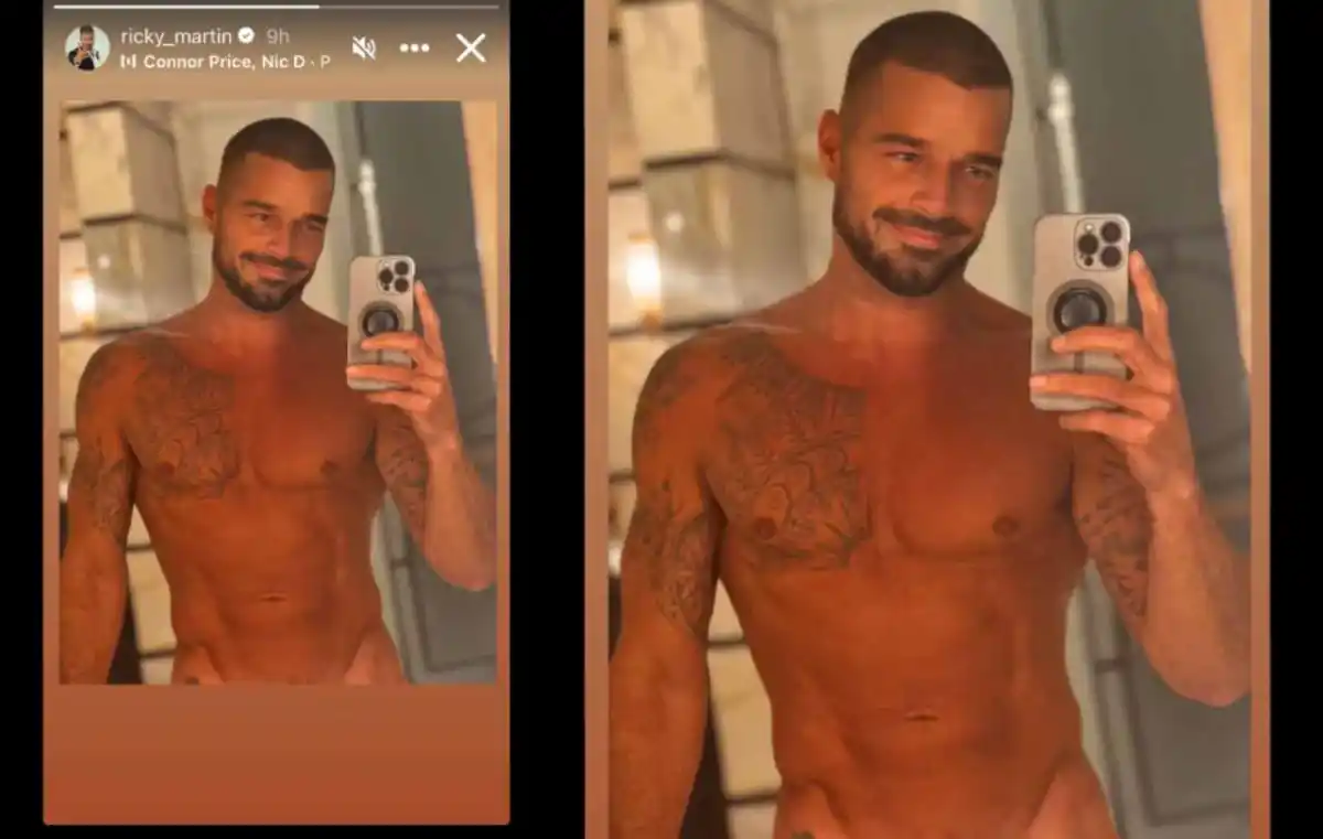 Selfie al desnudo: Ricky Martin dejó ver su impecable físico en una atrevida publicación en Instagram