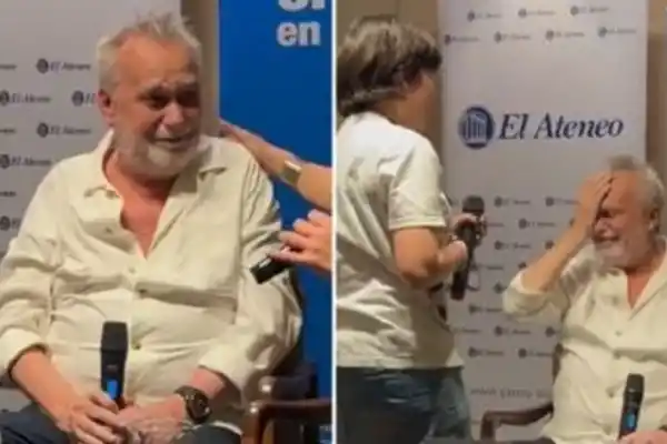 David Lebón lloró emocionado por las palabras de una joven en la presentación de sus memorias