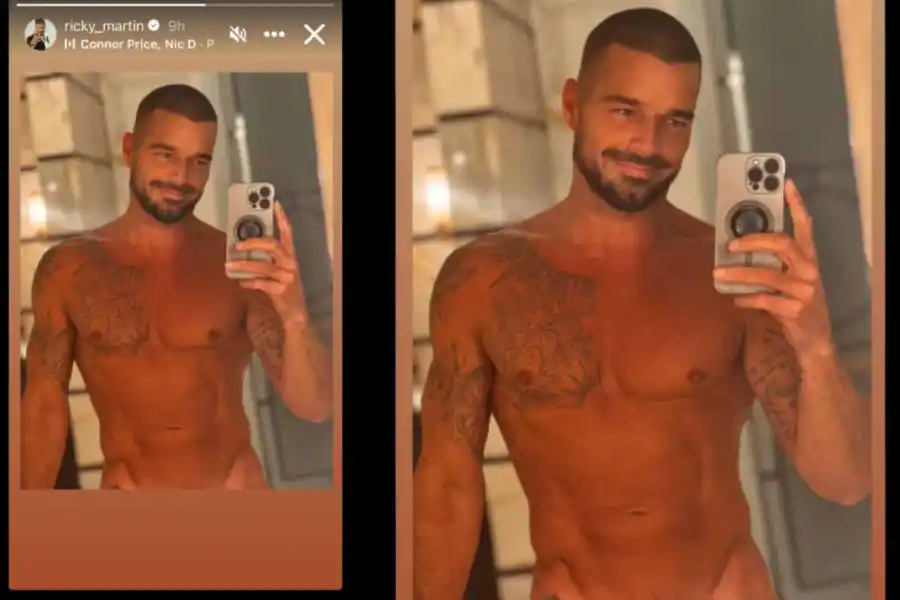 Selfie al desnudo: Ricky Martin dejó ver su impecable físico en una atrevida publicación en Instagram