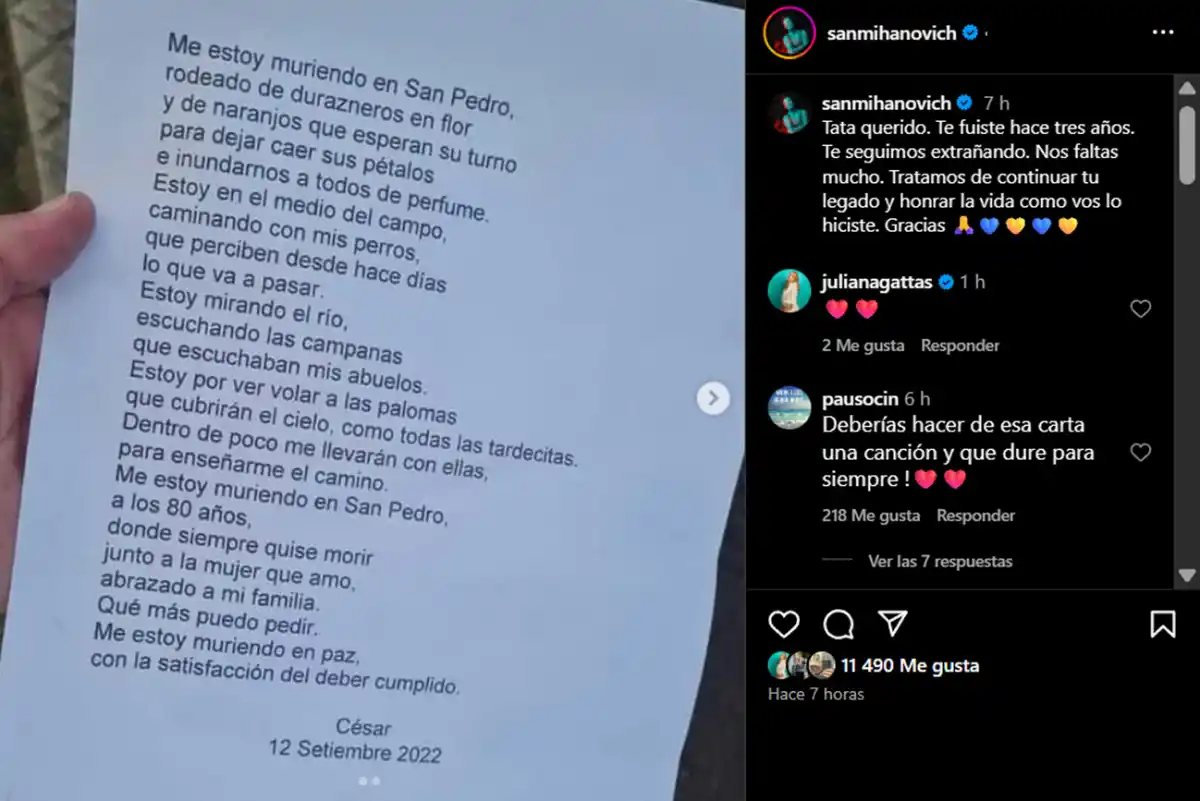 Tres años sin César Mascetti: Sandra Mihanovich compartió el conmovedor poema que escribió el conductor antes de morir
