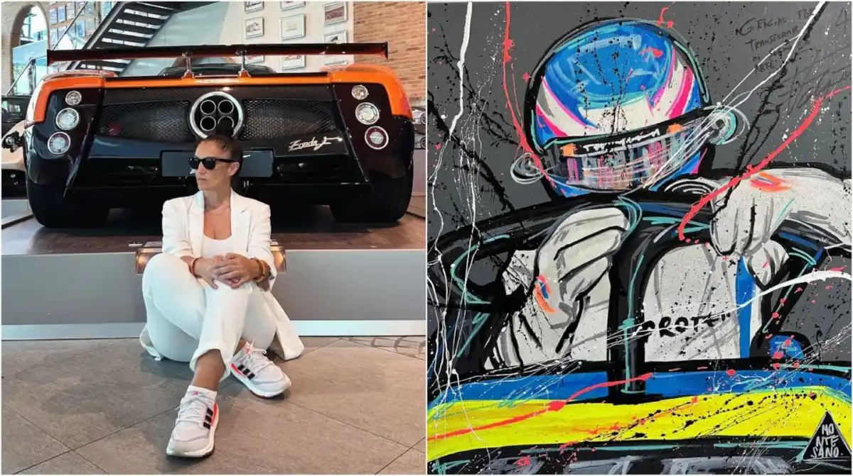 La historia de la artista que pinta cada éxito de Franco Colapinto a pedido de la mamá del piloto