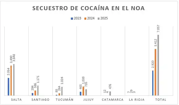En Tucumán se secuestró en 10 meses una tonelada de cocaína