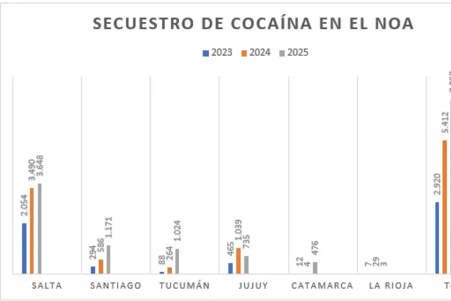 En Tucumán se secuestró en 10 meses una tonelada de cocaína