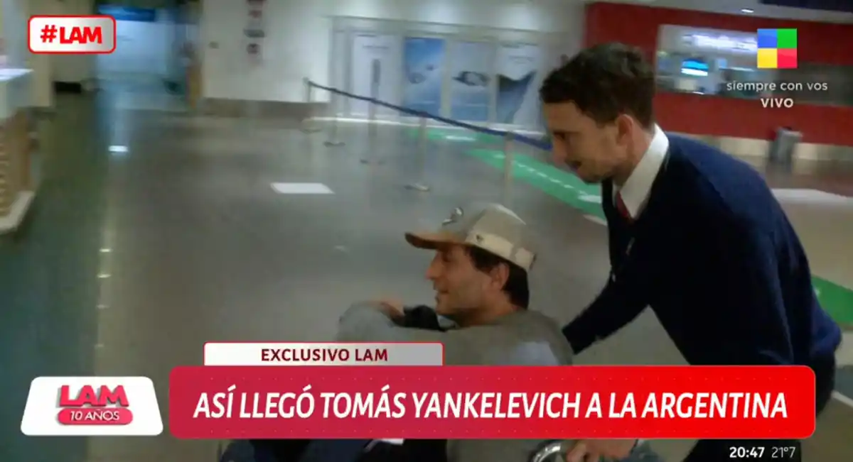 En silla de ruedas: así llegaba Tomás Yankelevich al país