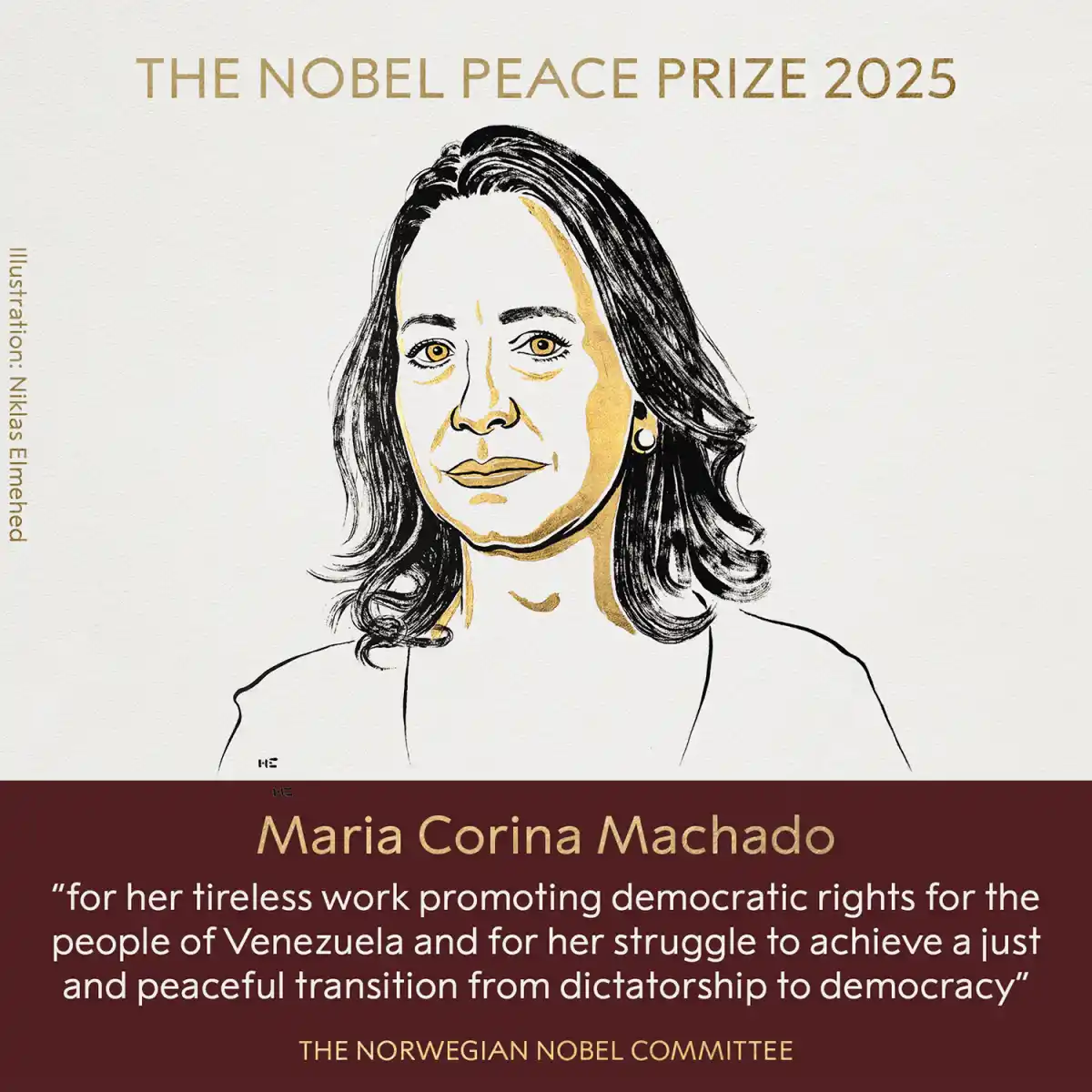 El premio Nobel de la Paz 2025 fue para María Corina Machado