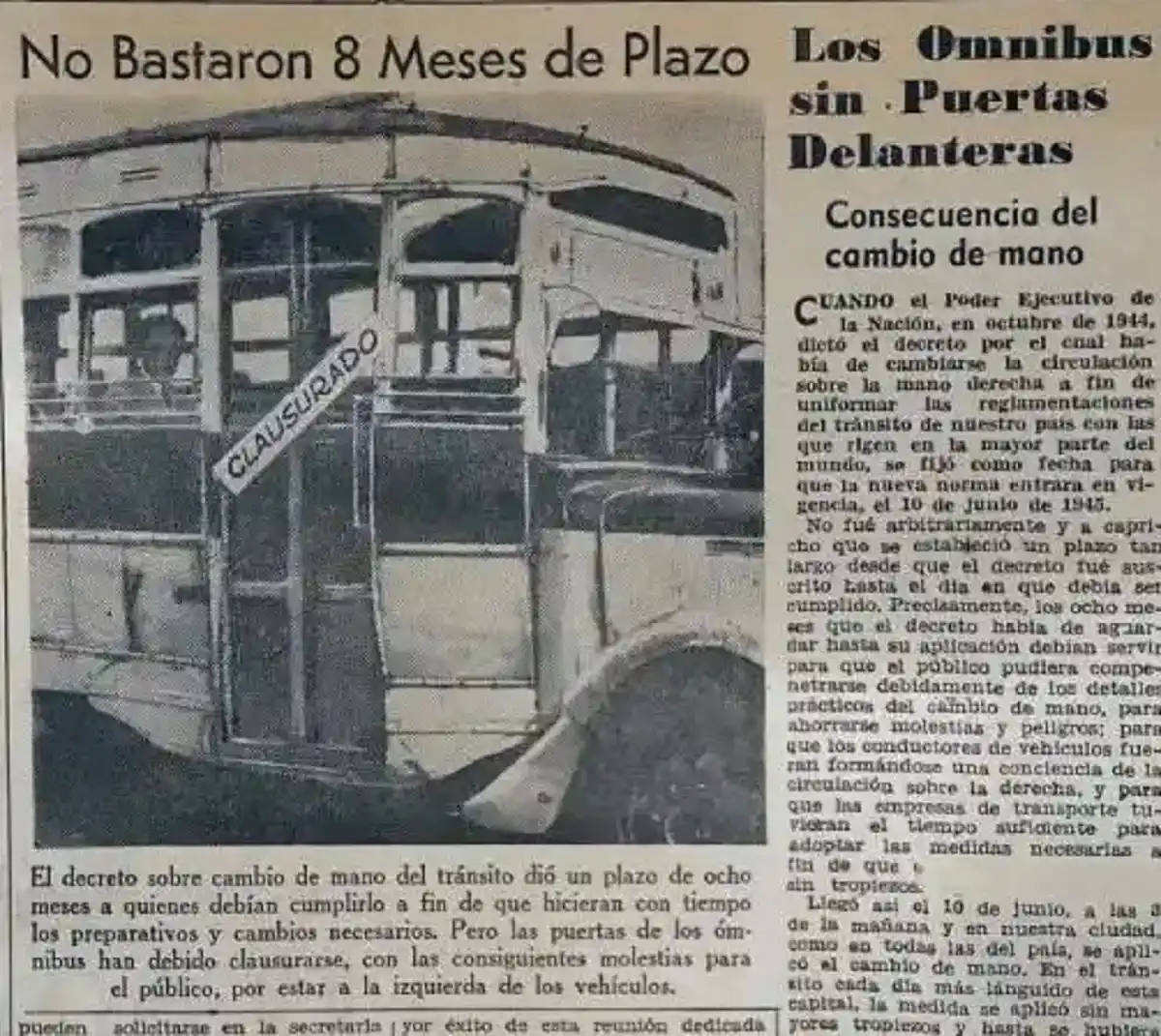 Recuerdos fotográficos: 1945. Les clausuran puertas a ómnibus urbanos