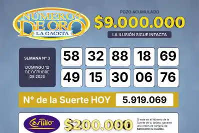 Los Números de Oro de LA GACETA del domingo 12 de octubre de 2025