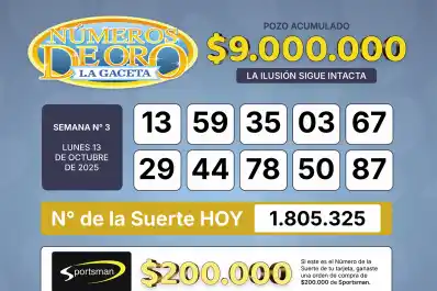Los Números de Oro de LA GACETA del 13 de octubre de 2025
