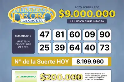 Los Números de Oro de LA GACETA del 14 de octubre de 2025
