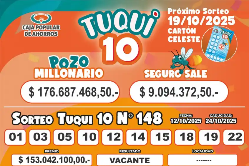 Tuqui 10: ¿cómo salió el sorteo del domingo 12 de octubre?