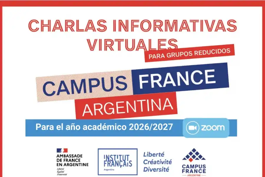EDUCACIÓN. Campus France Argentina ofrecerá charlas virtuales gratuitas para orientar a estudiantes que deseen postular a universidades francesas durante el ciclo 2026-2027.