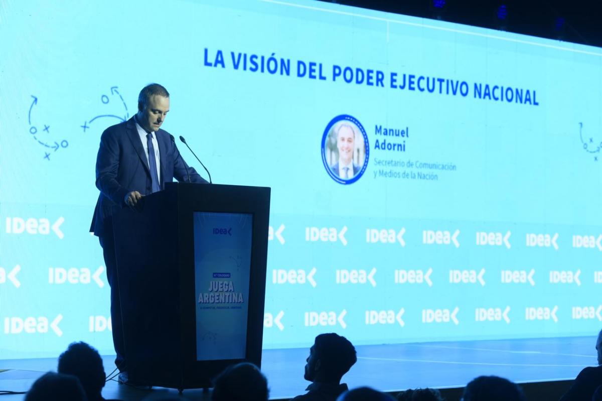 Coloquio de IDEA: "Queremos que las empresas de Argentina se coman el mundo", dijo Adorni