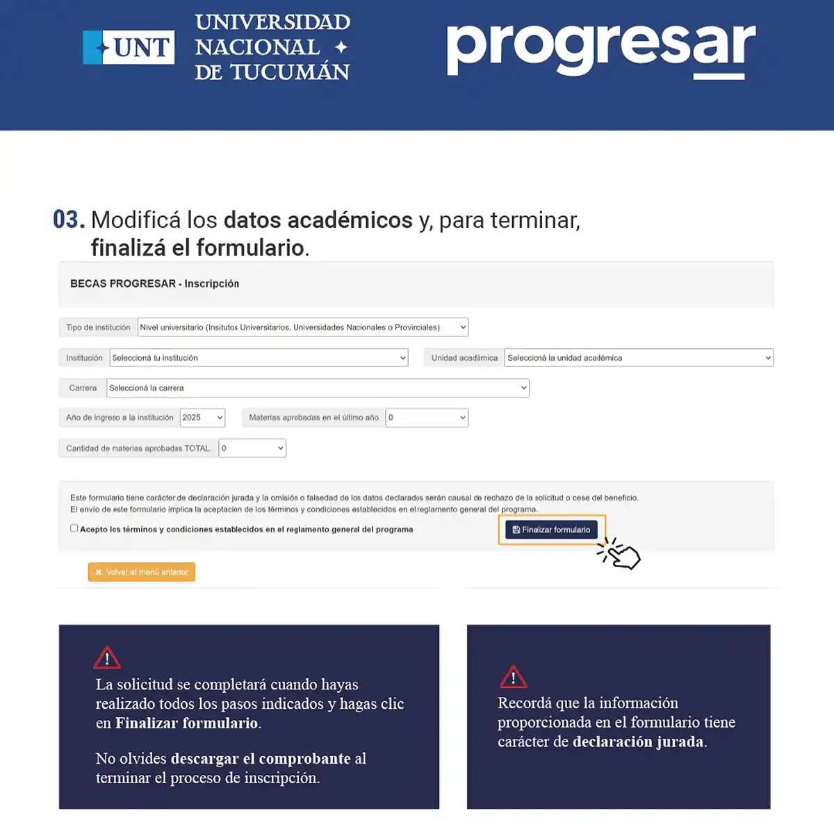ETAPA DE RECLAMO. El paso a paso para corregir tus datos de la solicitud de la Beca Progresar.