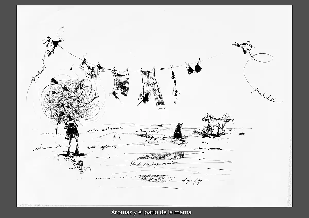 PRIMER PREMIO. La santiagueña Verónica Valeria Ledesma sintetizó evocaciones familiares y de su infancia en Aromas y el patio de la mama. 