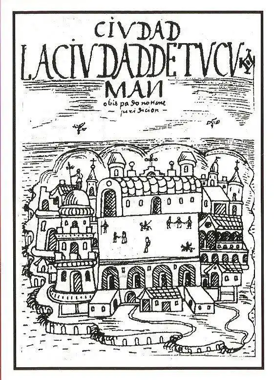 IMAGEN DE ÉPOCA. Un dibujo que sintetiza cómo era la ciudad capital.