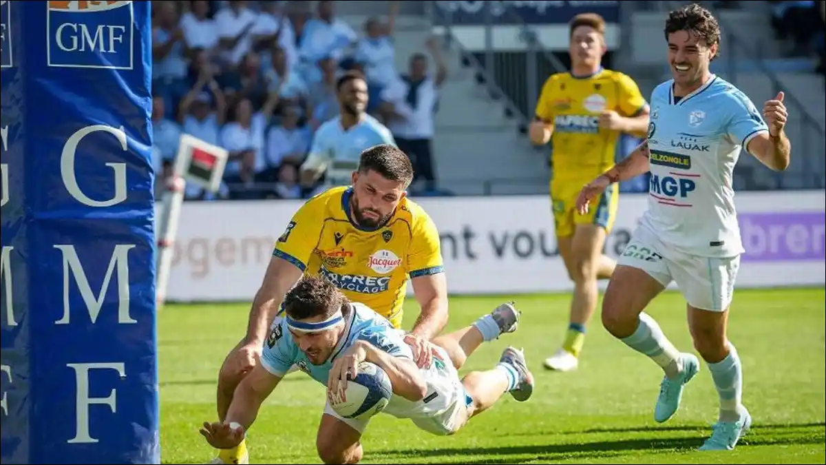 EL REGRESO PERFECTO. Mateo Carreras volvió al Top 14 con dos tries y fue ovacionado por la hinchada de Bayonne.