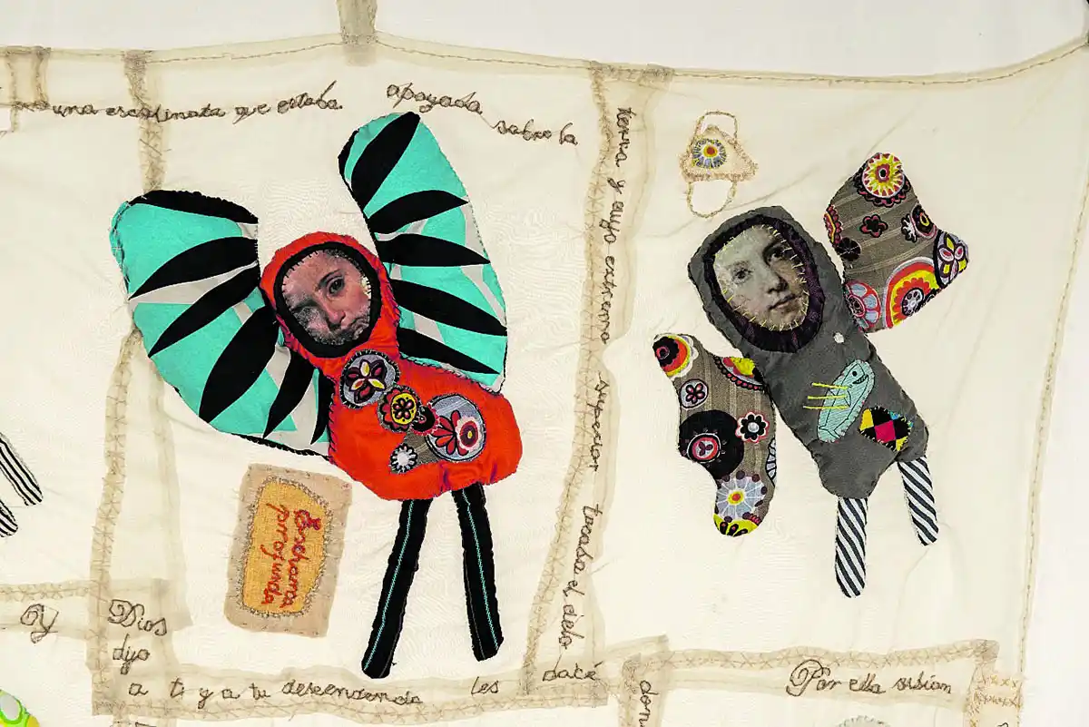 “LA ESCALERA DE JACOB”. Detalle de una obra de mayor escala, que se expone en la Bienal de Arte Contemporáneo de Florencia hasta el domingo.