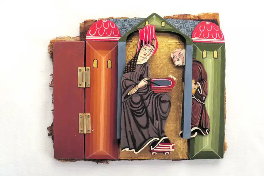 “LIBRO DE LAS VIRTUDES”. Un trabajo con distintas técnicas de la artista radicada en Tucumán con referencias al misticismo medieval.