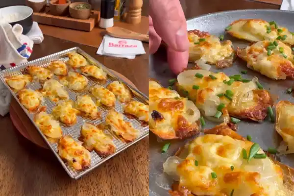 No tires más las cáscaras de papa: snacks crujientes con cebolla caramelizada y queso